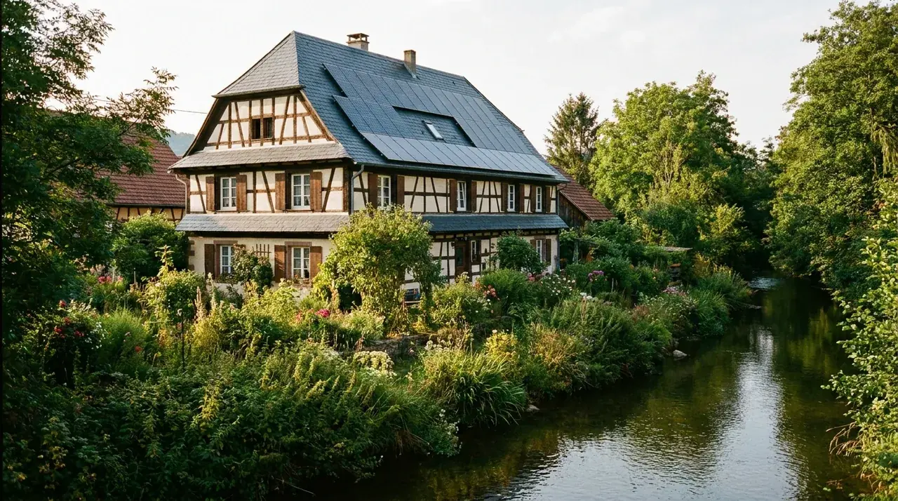 Maison près de la Doller à Burnhaupt-le-Bas équipée de panneaux solaires