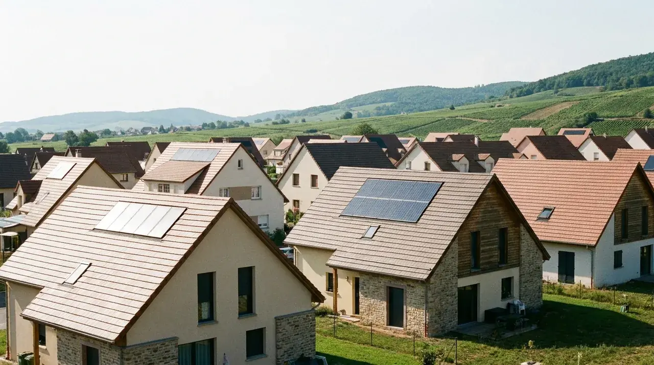 Lotissement résidentiel à Burnhaupt-le-Haut avec installations photovoltaïques