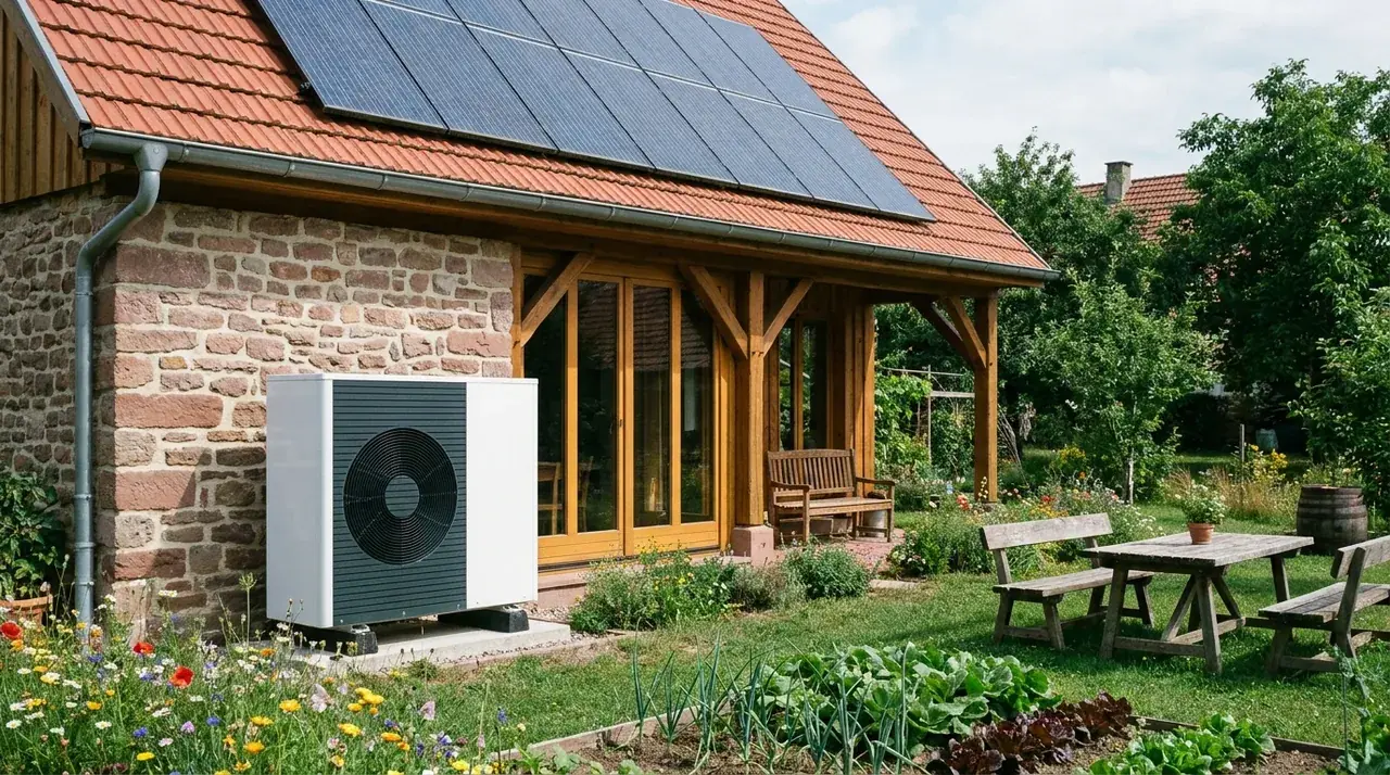 Pompe à chaleur couplée à une installation photovoltaïque à Lauw