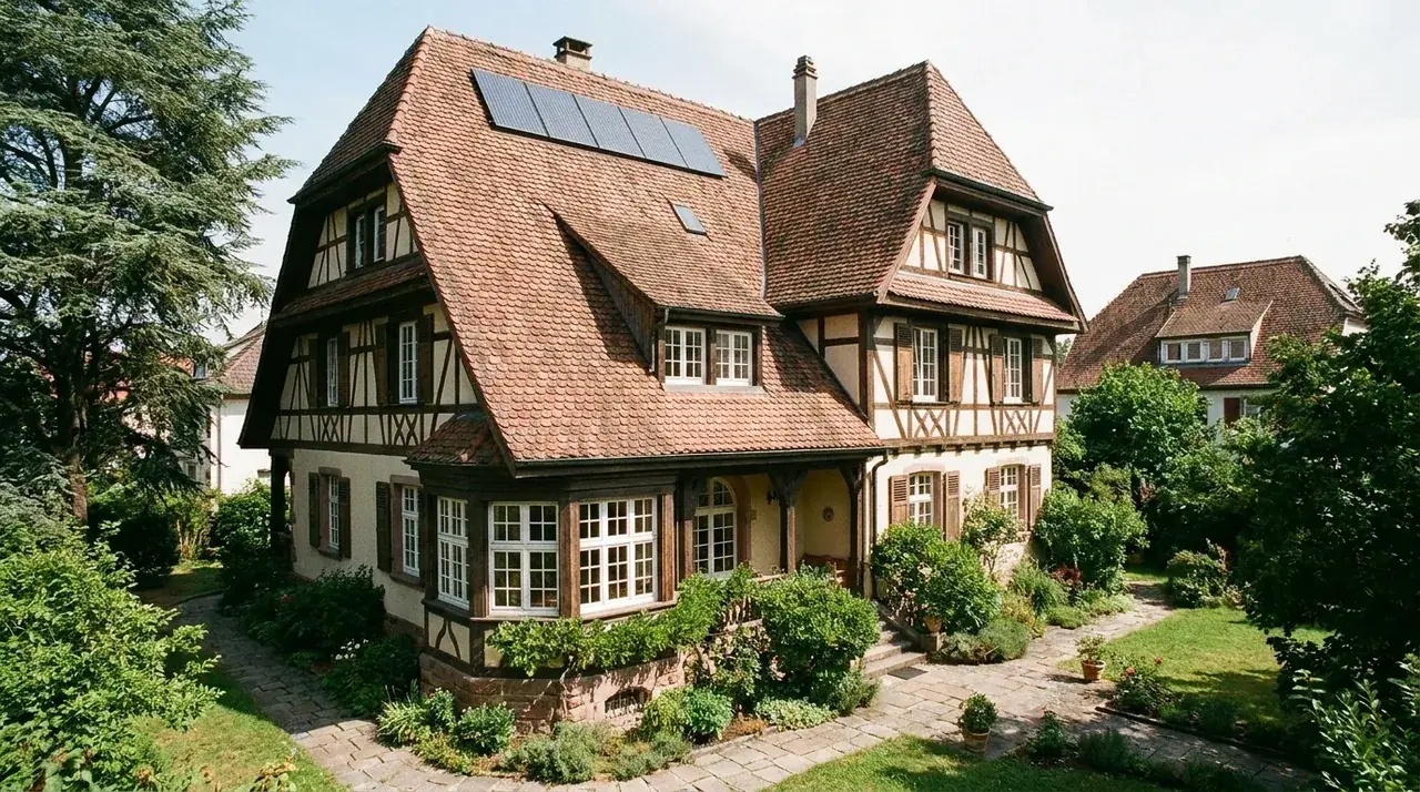Maison bourgeoise du Rebberg à Mulhouse équipée de panneaux solaires