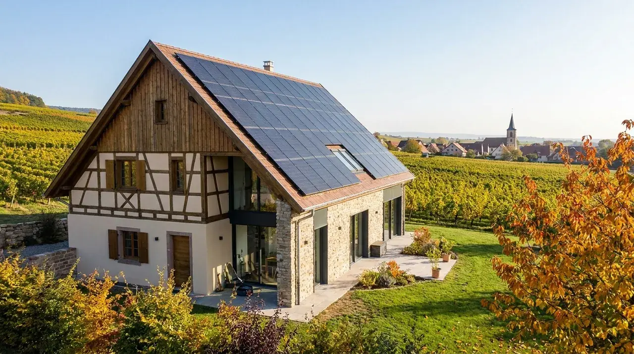 Pavillon en périphérie de Soultz avec exposition optimale pour le photovoltaïque